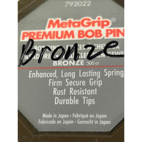 MetaGrip Premium New 300 Count Bobby Pins Grip Crimped Bronze - Picture 3 of 6
